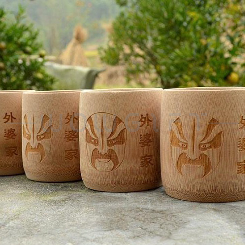 天然竹製小茶杯．竹酒杯