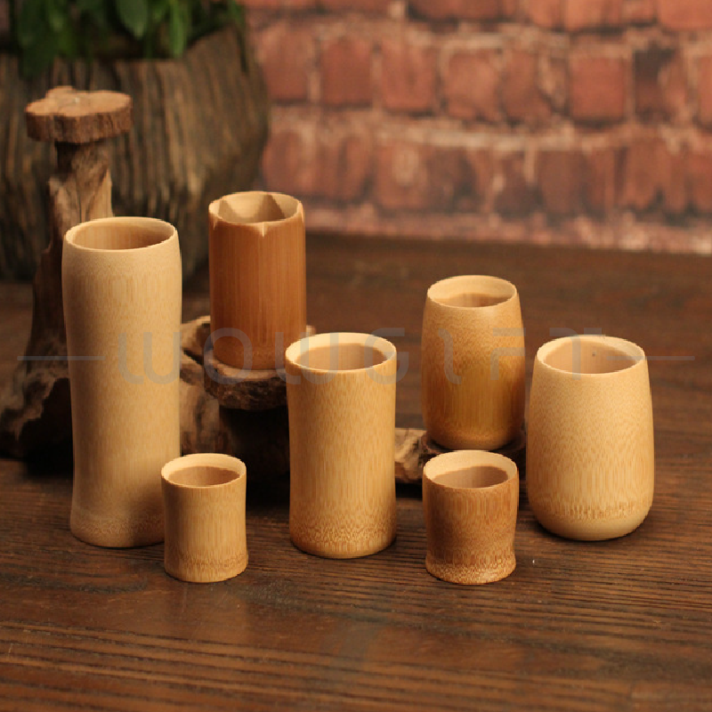 天然竹製小茶杯．竹酒杯