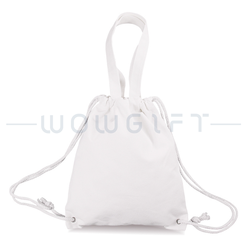 棉布束口袋客製．手提後背兩用束口袋．企業活動布袋