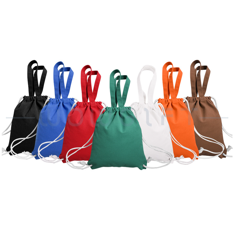 棉布束口袋客製．手提後背兩用束口袋．企業活動布袋