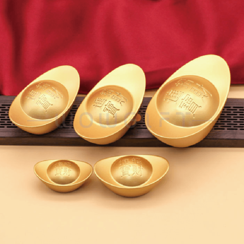 開運小物｜黃銅實心開工金元寶