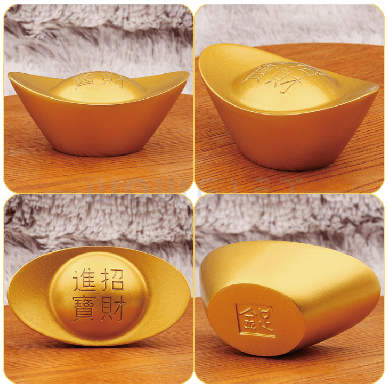 開運小物．黃銅實心開工金元寶