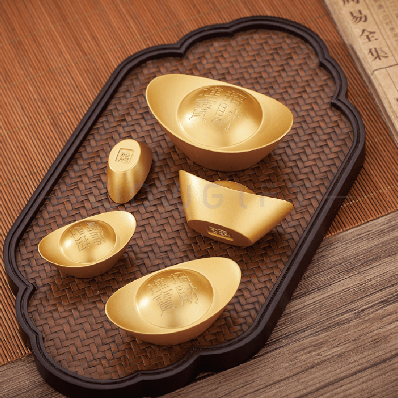 開運小物｜黃銅實心開工金元寶