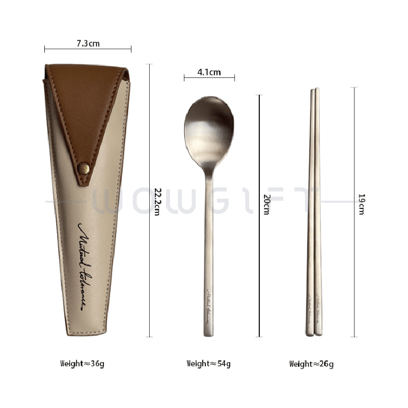 客製化質感皮革袋｜不鏽鋼餐具