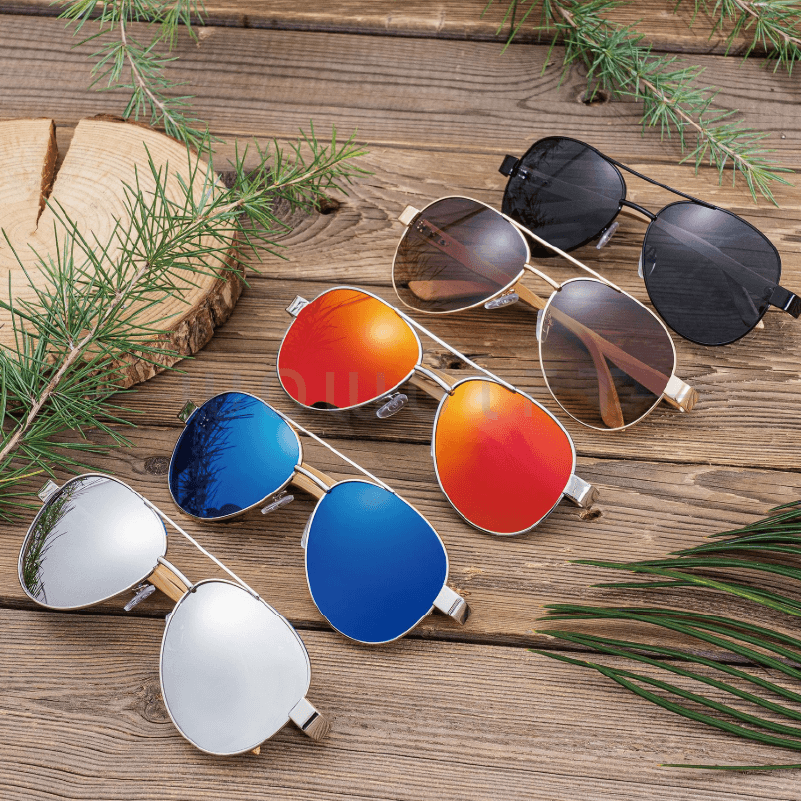 木質無框太陽眼鏡（UV400 防護）