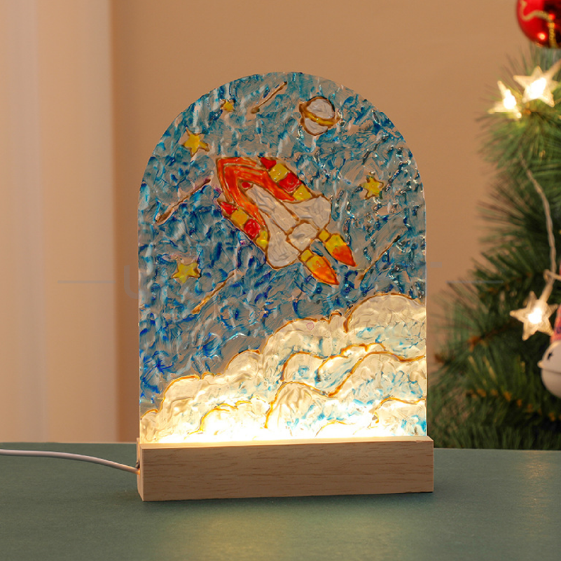 手繪畫小夜燈-兒童節禮物