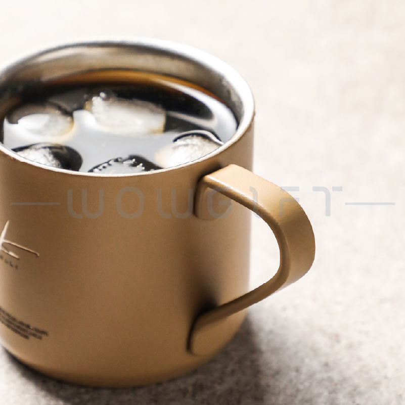 卡其雙層咖啡杯客製