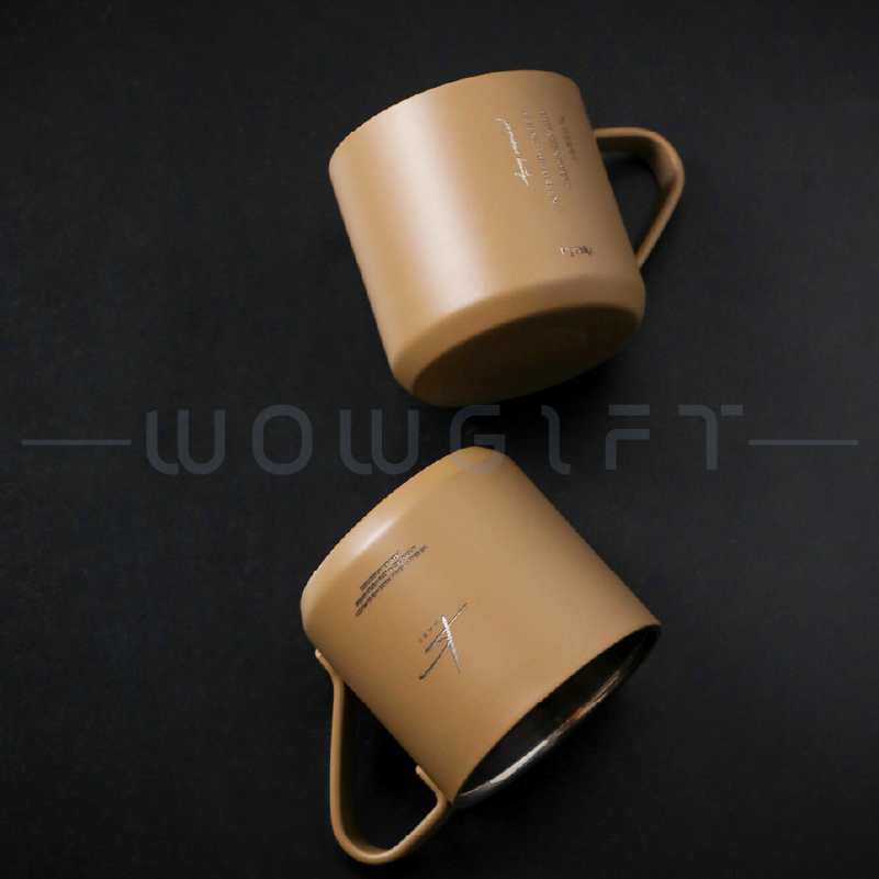 卡其雙層咖啡杯客製