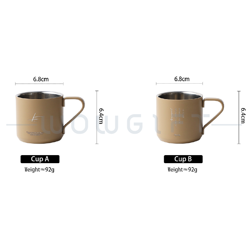 卡其雙層咖啡杯客製