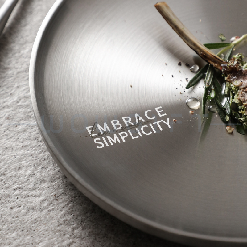 日式304不鏽鋼霧面雙層牛排盤客製