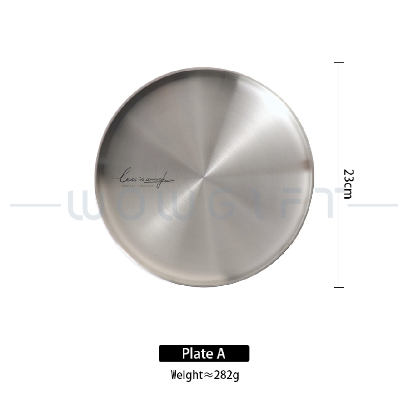 日式304不鏽鋼霧面雙層牛排盤客製