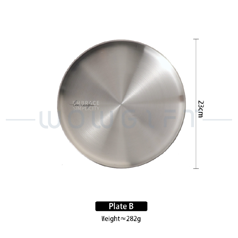日式304不鏽鋼霧面雙層牛排盤客製