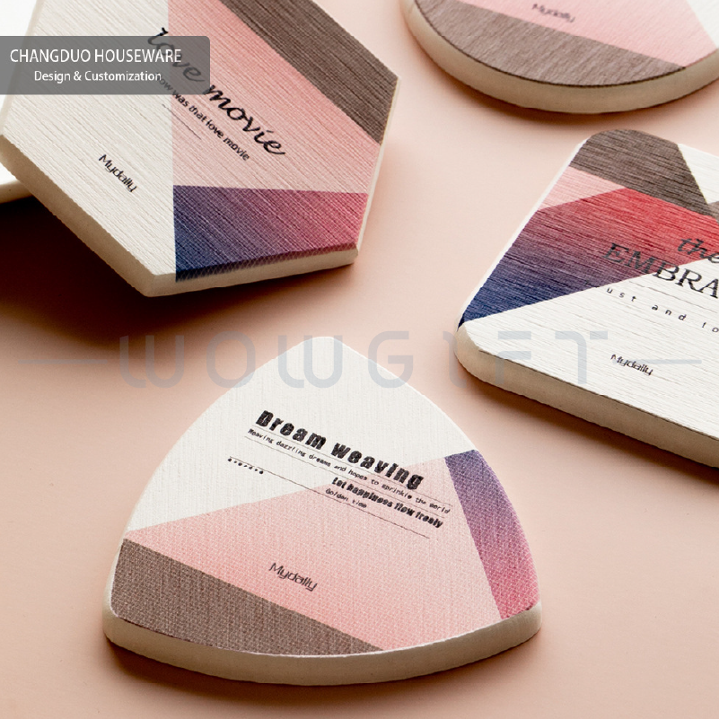 吸水杯墊客製．北歐風陶瓷吸水石杯墊．方形／三角／六邊形