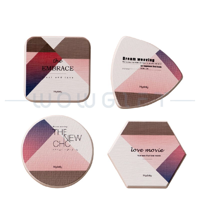 吸水杯墊客製．北歐風陶瓷吸水石杯墊．方形／三角／六邊形