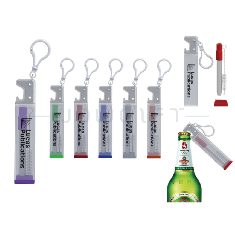 可折疊金屬吸管組．附開瓶器掛環｜外出隨行贈品首選