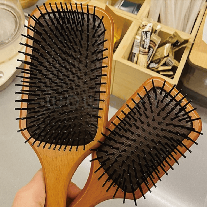 木柄按摩氣墊梳