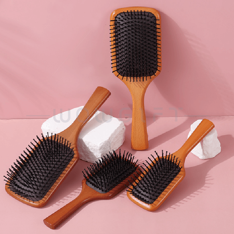 木柄按摩氣墊梳