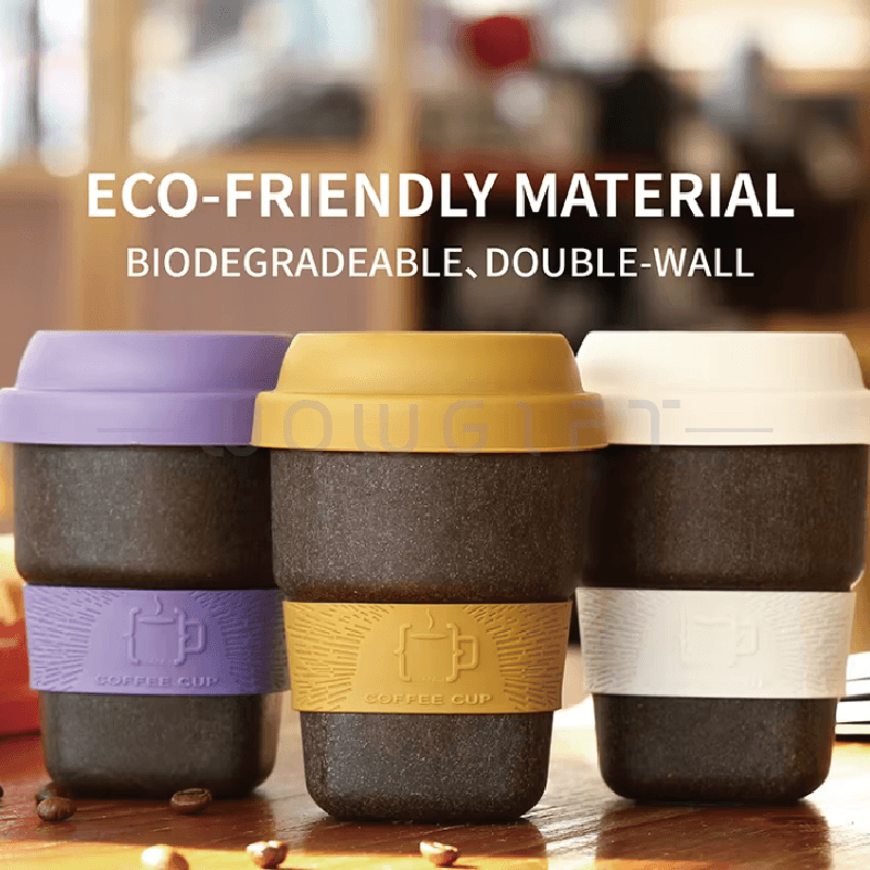 咖啡渣環保材質咖啡杯．雙層咖啡杯