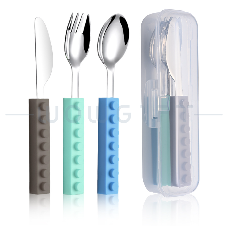 積木造型兒童餐具三件組客製