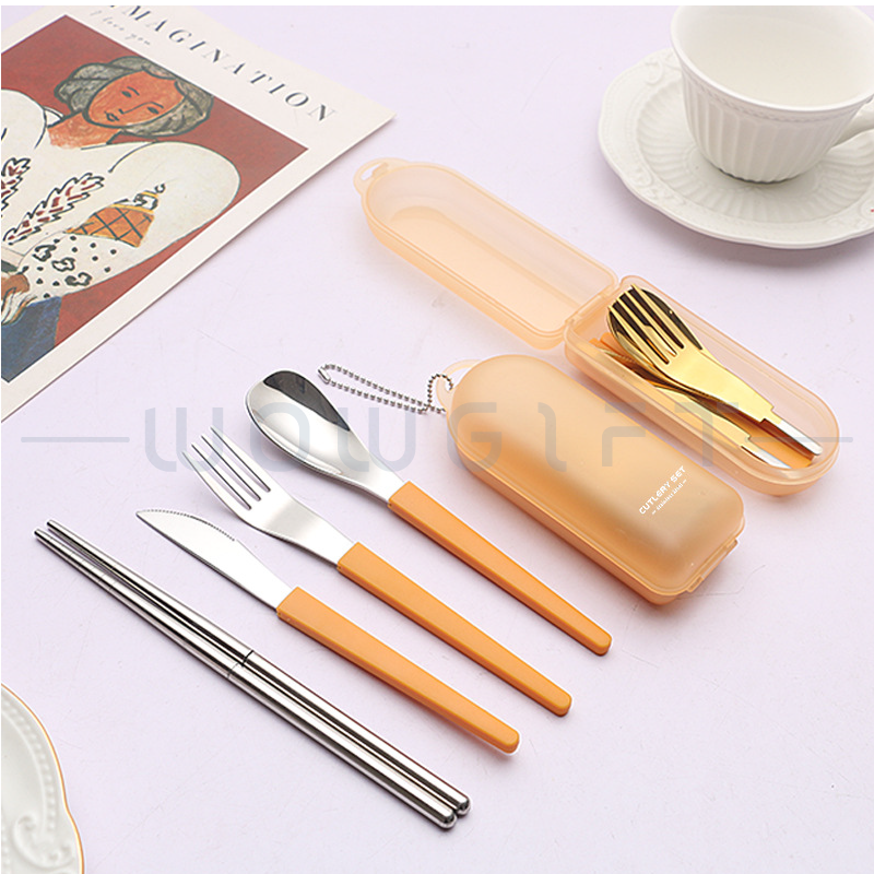 304不鏽鋼隨身餐具四件組客製．客製環保餐具