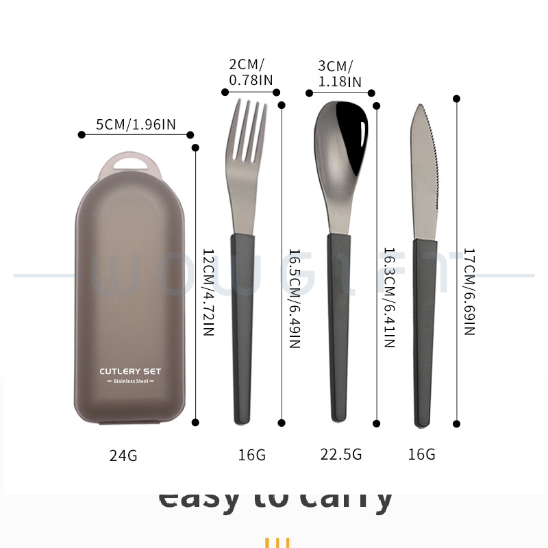 304不鏽鋼隨身餐具四件組客製．客製環保餐具