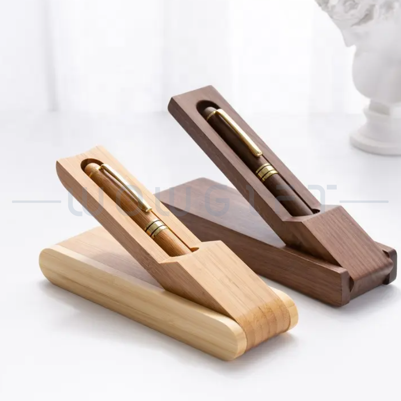 木製禮盒筆組．天然原木盒＋金屬筆
