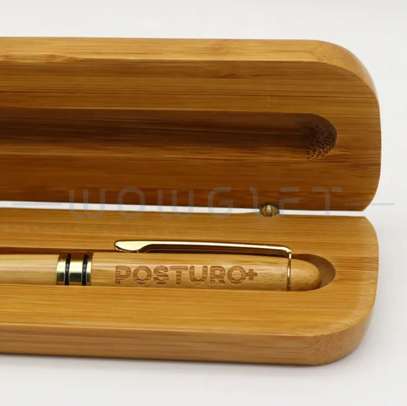 木製禮盒筆組．天然原木盒＋金屬筆