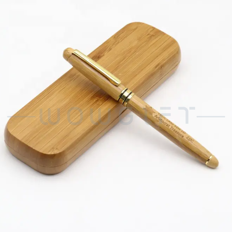 木製禮盒筆組．天然原木盒＋金屬筆