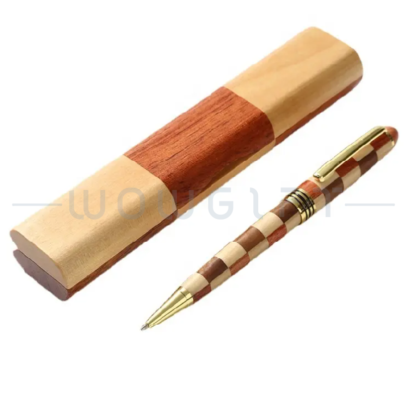 天然原木雙筆禮盒組．高質感木盒 × 金屬筆 / 支援客製雕刻