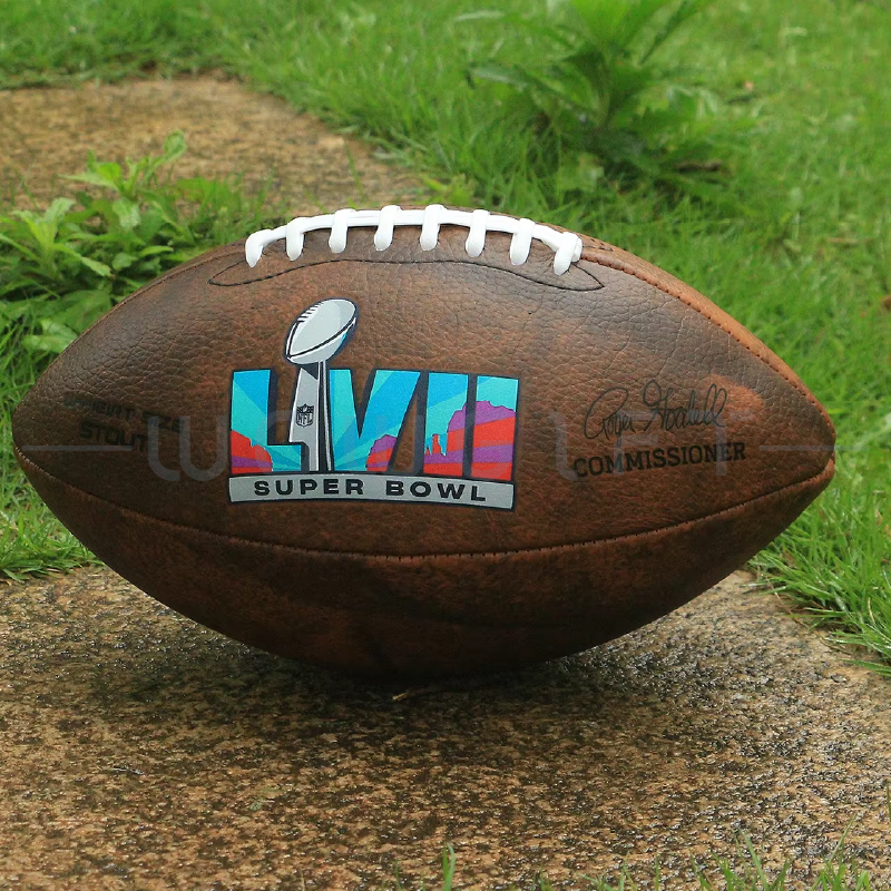 客製美式足球．PU皮革運動球LOGO印刷