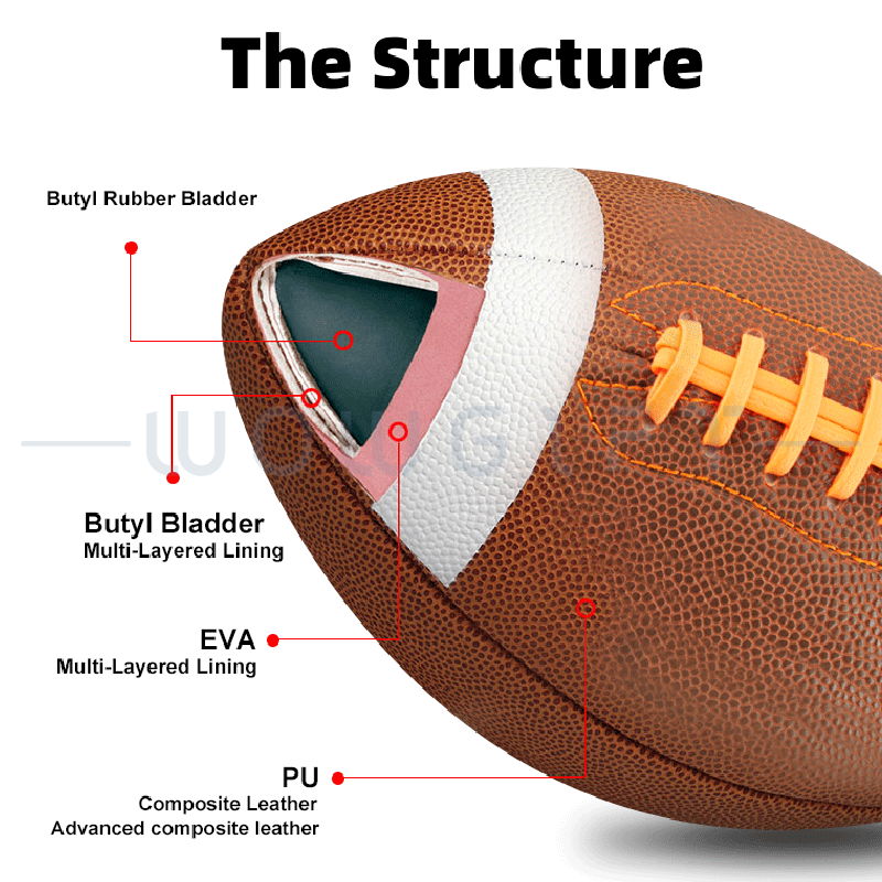 客製美式足球．PU皮革運動球LOGO印刷