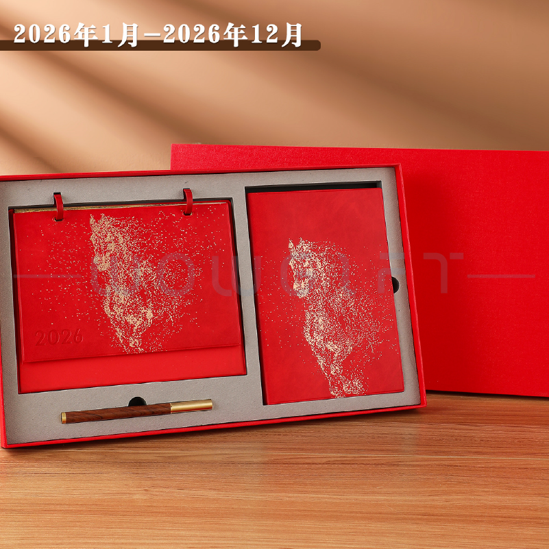 皮質桌曆筆記本禮盒客製，商務文創