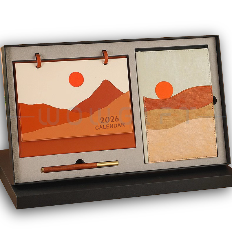 皮質桌曆筆記本禮盒客製，商務文創