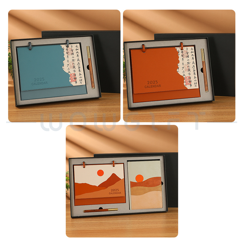 皮質桌曆筆記本禮盒客製，商務文創