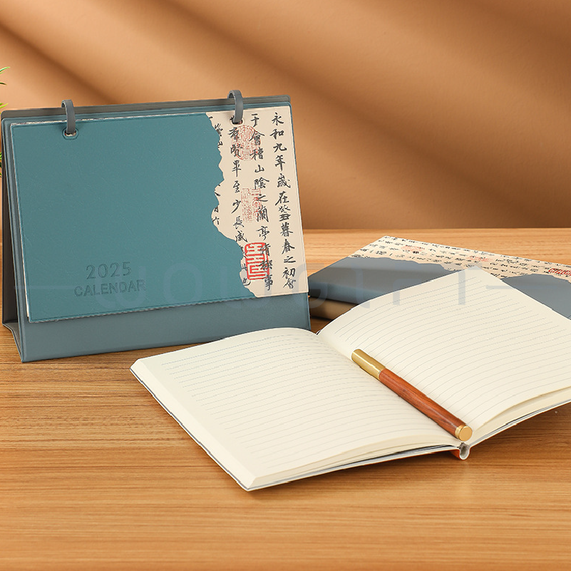 皮質桌曆筆記本禮盒客製，商務文創