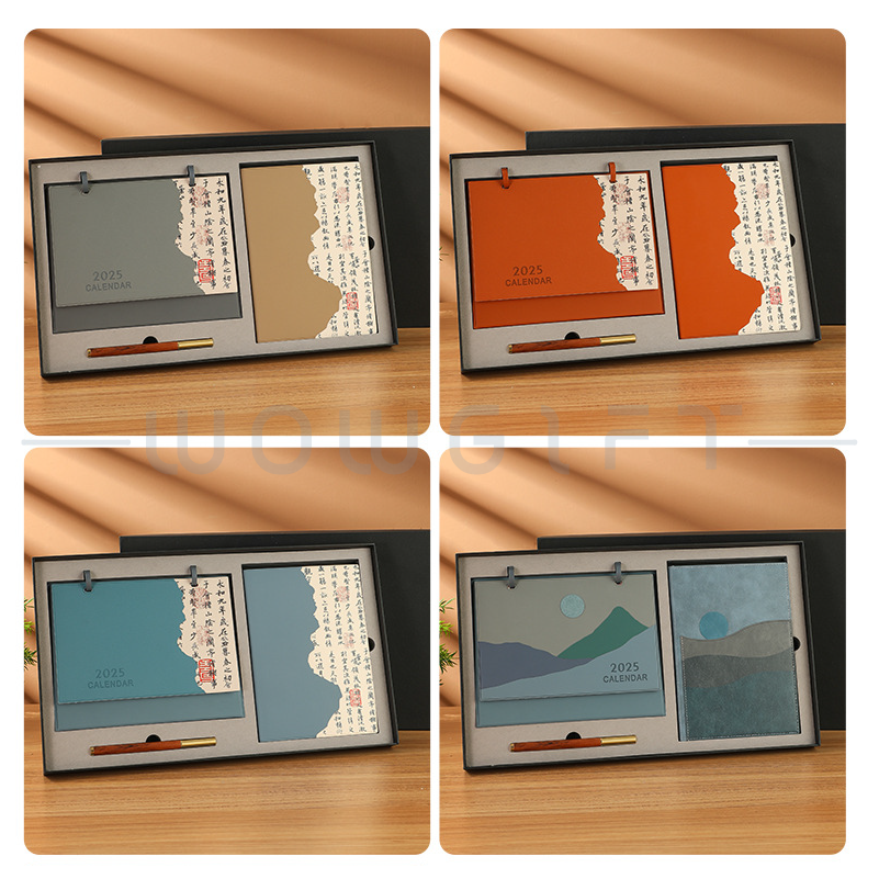 皮質桌曆筆記本禮盒客製，商務文創
