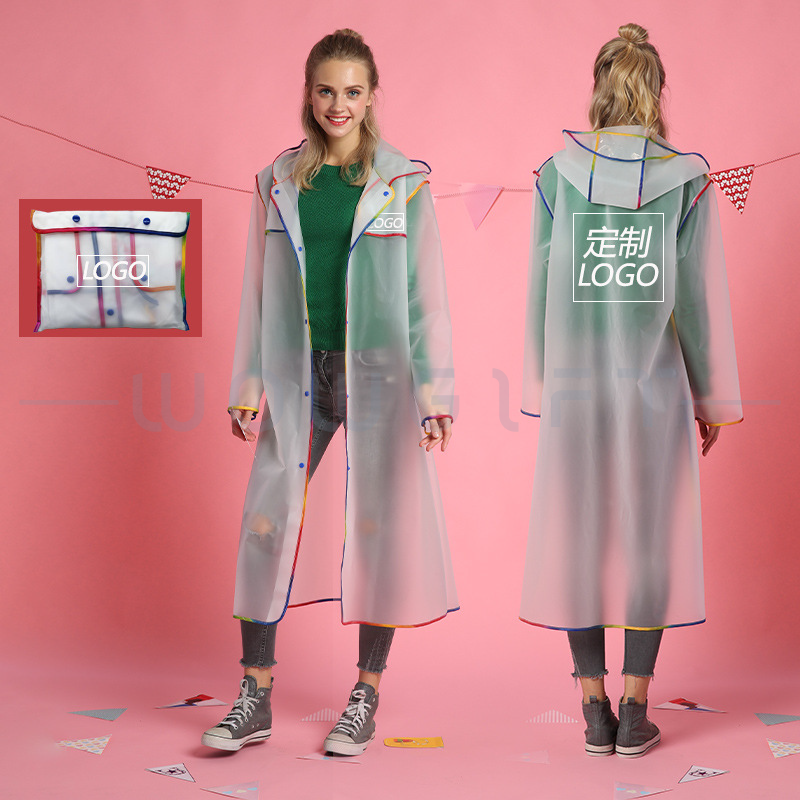 成人 EVA 長款透明雨衣客製，防水防風