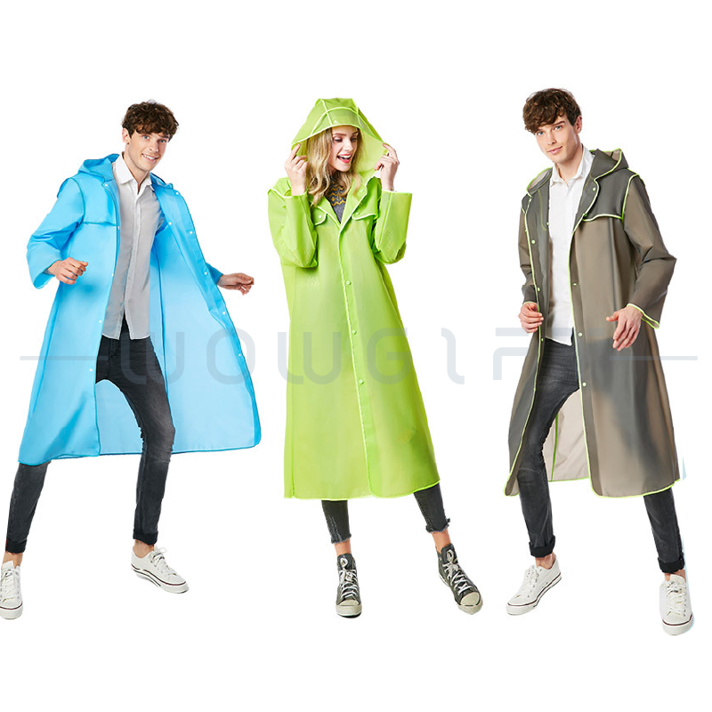 成人 EVA 長款透明雨衣客製，防水防風