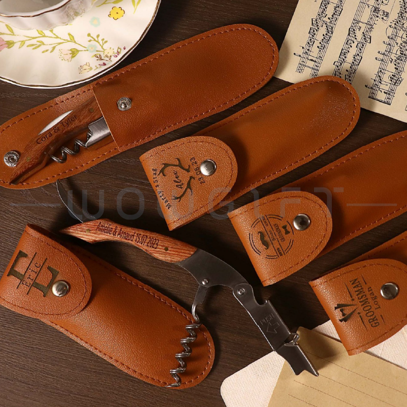 皮套酒刀開瓶器套組客製，品酒活動