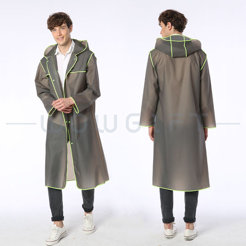 成人 EVA 長款透明雨衣客製，防水防風