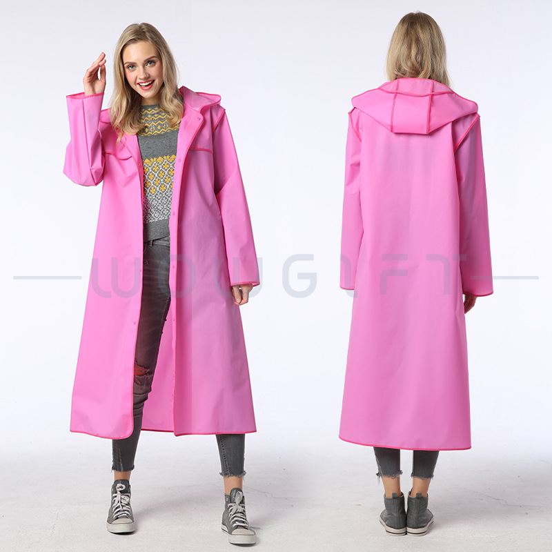 成人 EVA 長款透明雨衣客製，防水防風