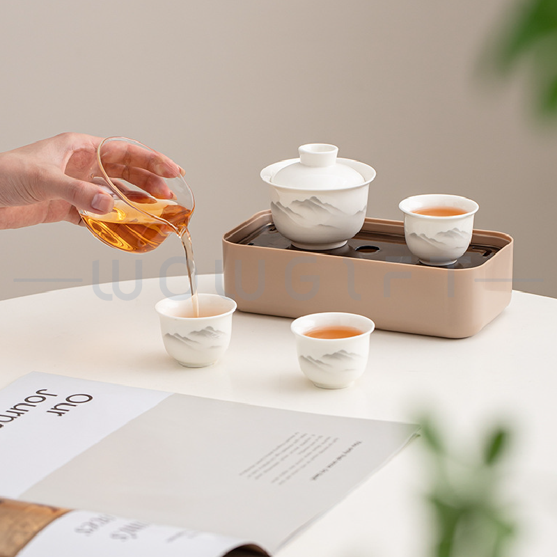 旅行陶瓷杯茶具禮盒客製．客製泡茶組