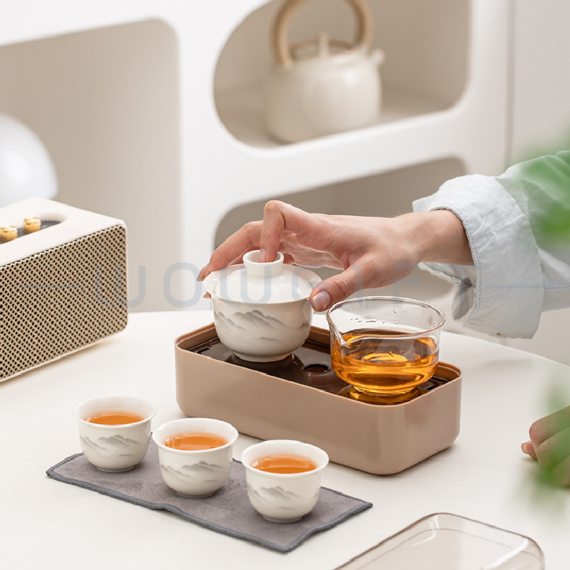 旅行陶瓷杯茶具禮盒客製．客製泡茶組