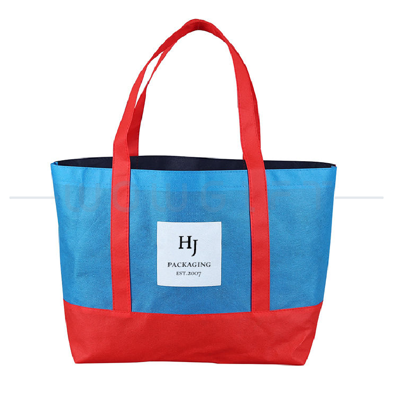 客製拼色不織布提袋．撞色設計購物袋．品牌活動贈品