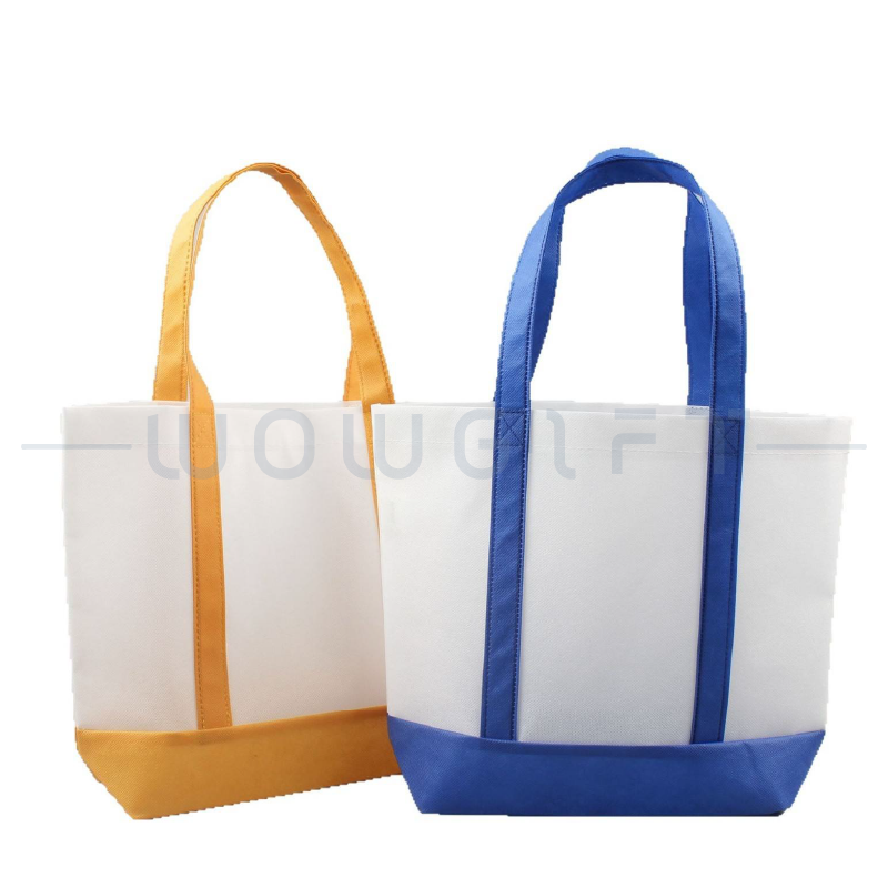 客製拼色不織布提袋．撞色設計購物袋．品牌活動贈品