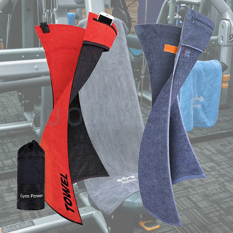 客製運動毛巾．附拉鍊口袋毛巾．健身活動贈品