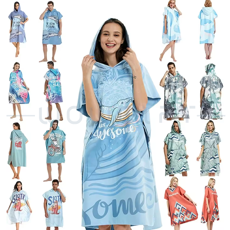 客製連帽換衣毛巾．速乾沙灘斗篷．戶外活動贈品