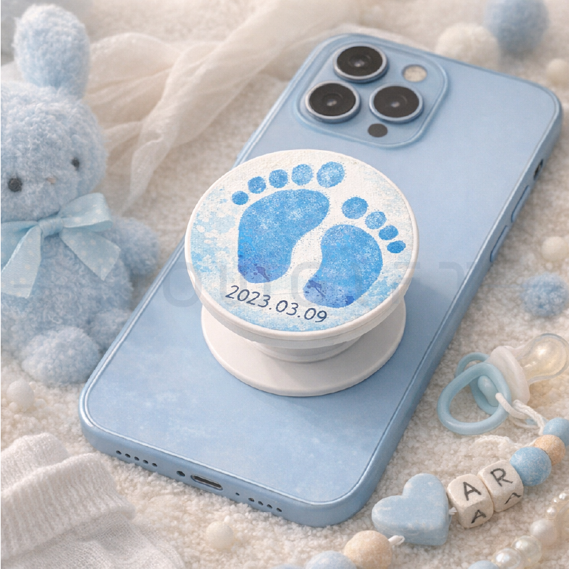 客製氣囊手機支架．寶寶彌月禮物．客製姓名紀念小物