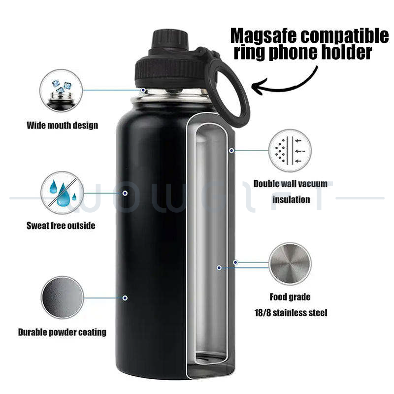 客製磁吸保溫水瓶．MagSafe手機支架水壺．不鏽鋼真空保溫瓶