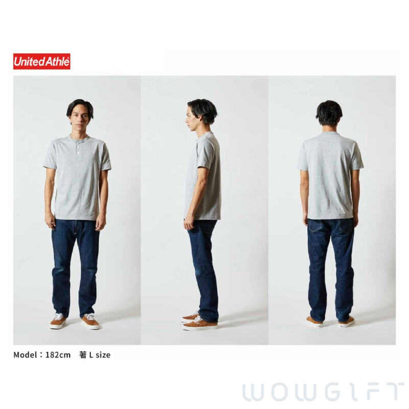 客製亨利領T-shirt．United Athle 5.6oz短袖上衣
